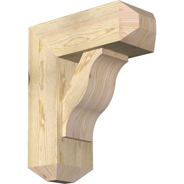 Ekena Millwork Funston Craftsman Rough Sawn Bracket w/ Offset Brace, Douglas Fir, 8"W x 20"D x 24"H BKT0806X20X24FST04RDF - main